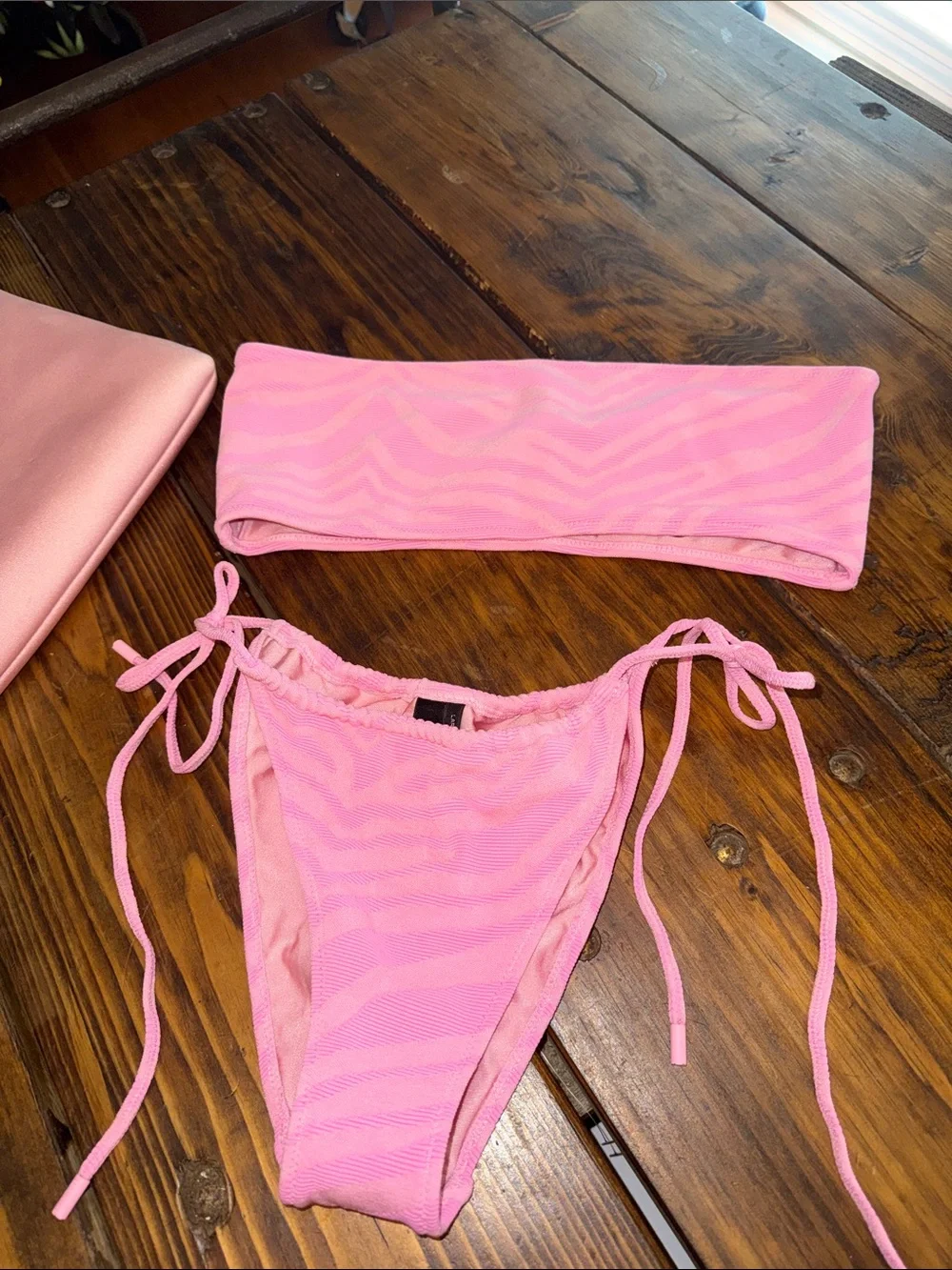 Triangl  Pink swimwear with Cosmetic Zip Pouch.  Large. Like new!